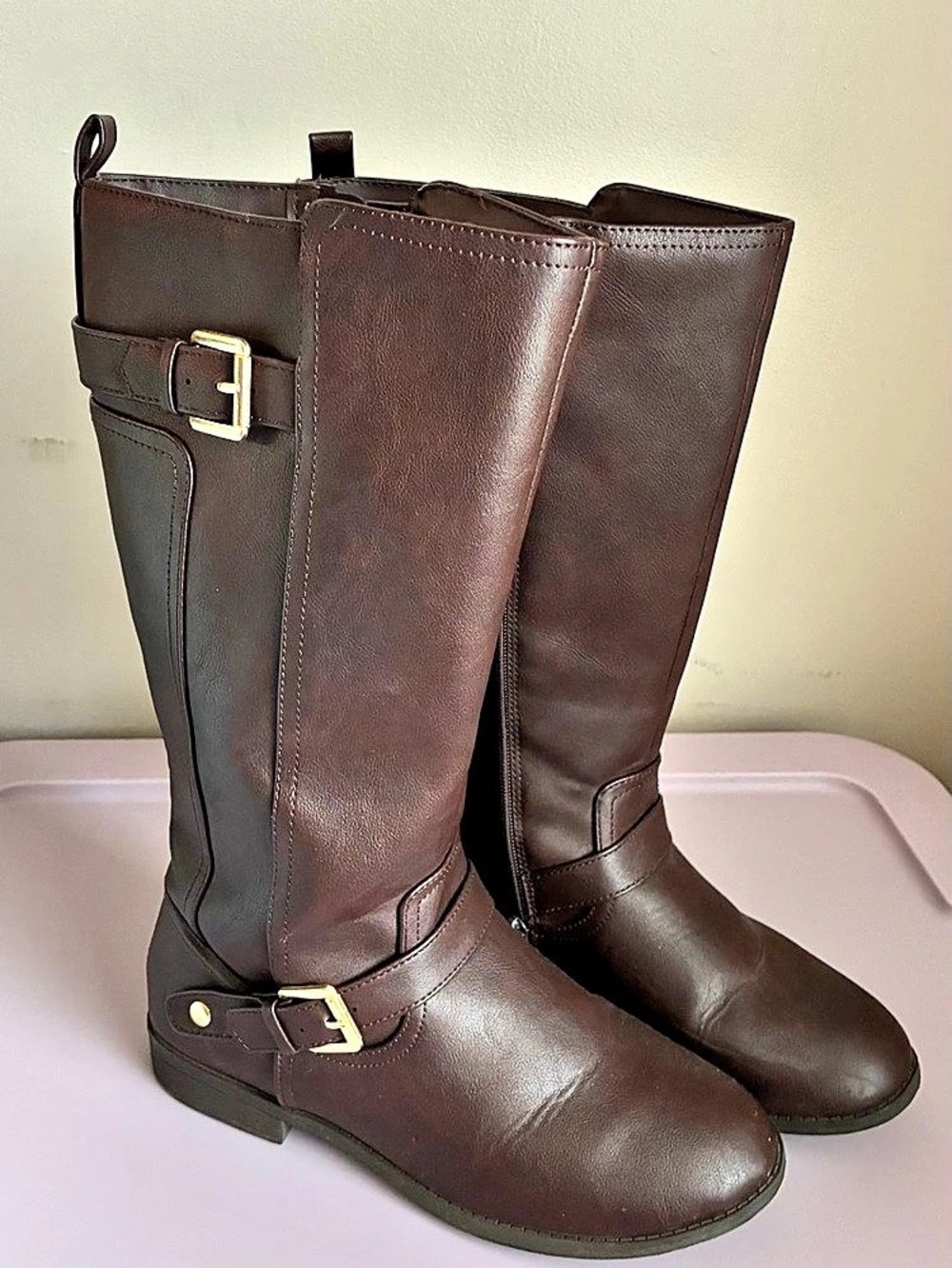 SO Camila Brown Riding Boots Girls Brown Buckle Boots